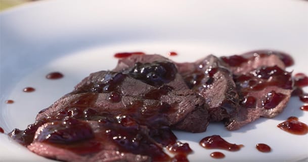 Recipe: Grilled Speckleberry Breast with Raspberry Chipotle Sauce